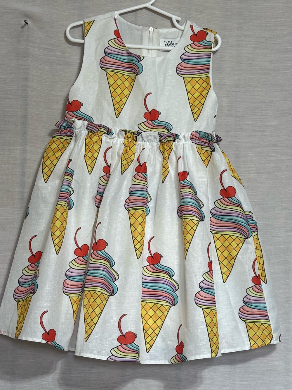 Lola + The Boys Girls 6 Ice Cream Cone Cotton Dress NWOT